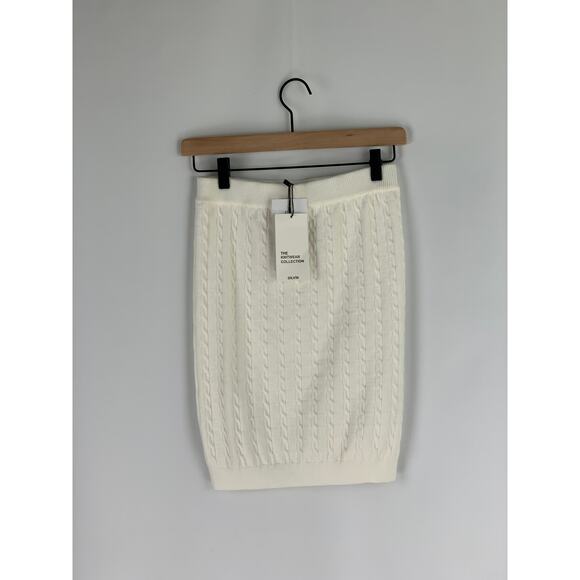 Dilvin Knit Braided Slit Skirt Womens Size Small New Cream Knitwear Collection - Picture 5 of 7
